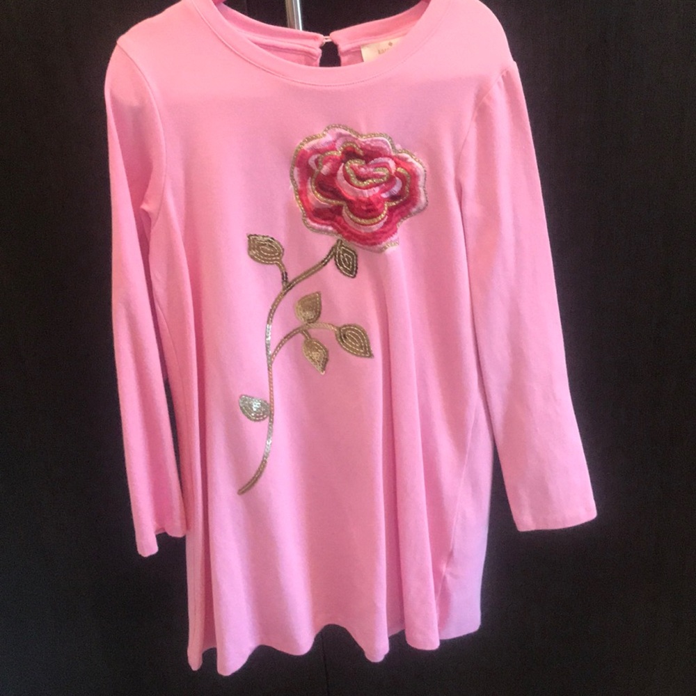 Kate Spade Girls embroidered pink dress.